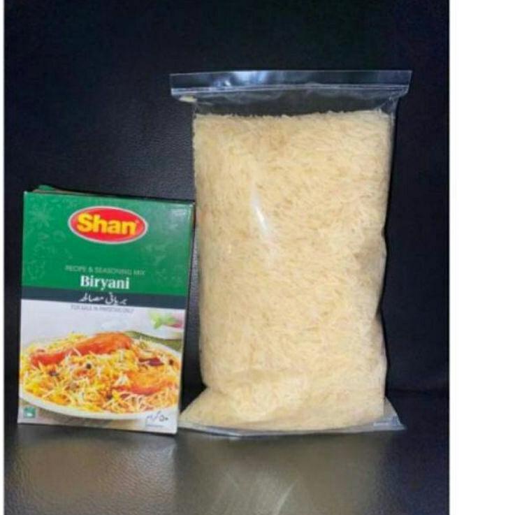 Jual promo! paket beras basmati 1kg+1kotak bumbu biryani(khas nasi