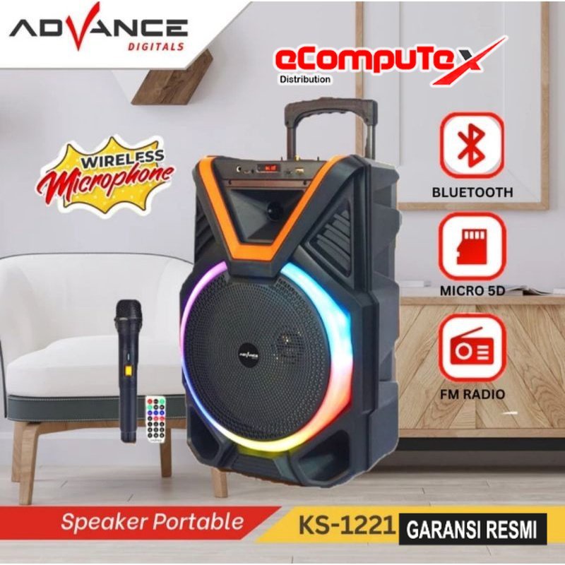 Jual SPEAKER KARAOKE ADVANCE 12" KS 1221 SPEAKER BLUETOOTH KARAOKE 12