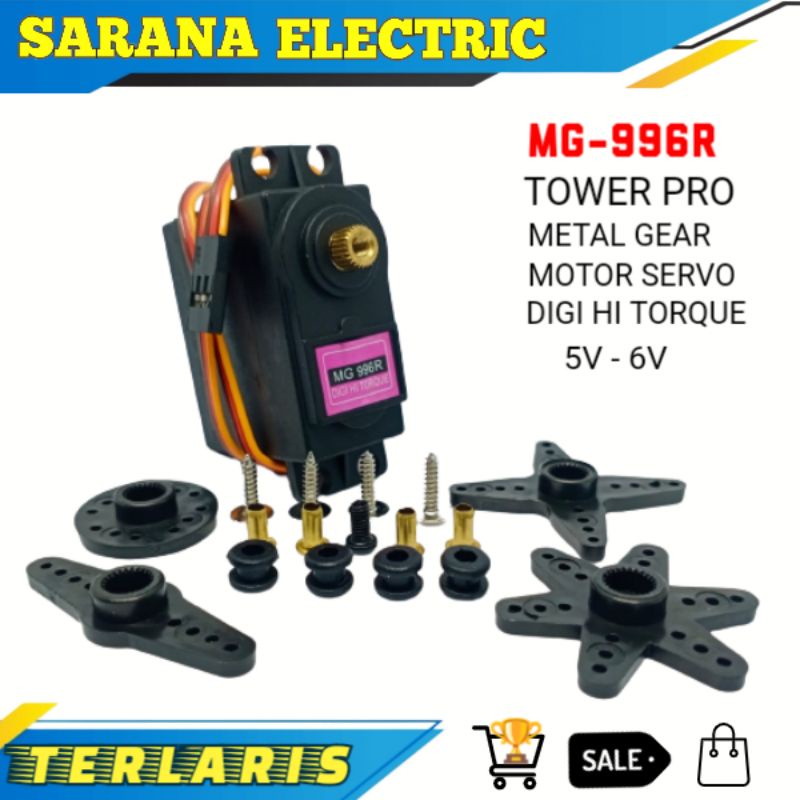 Jual MG996R MICRO SERVO MOTOR MG-996R METAL TORQUE GEAR TOWER PRO DIGI ...