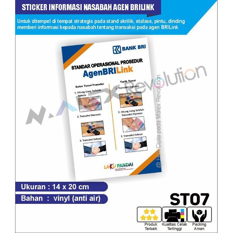 Jual STIKER INFORMASI NASABAH BRILINK BNI | Shopee Indonesia