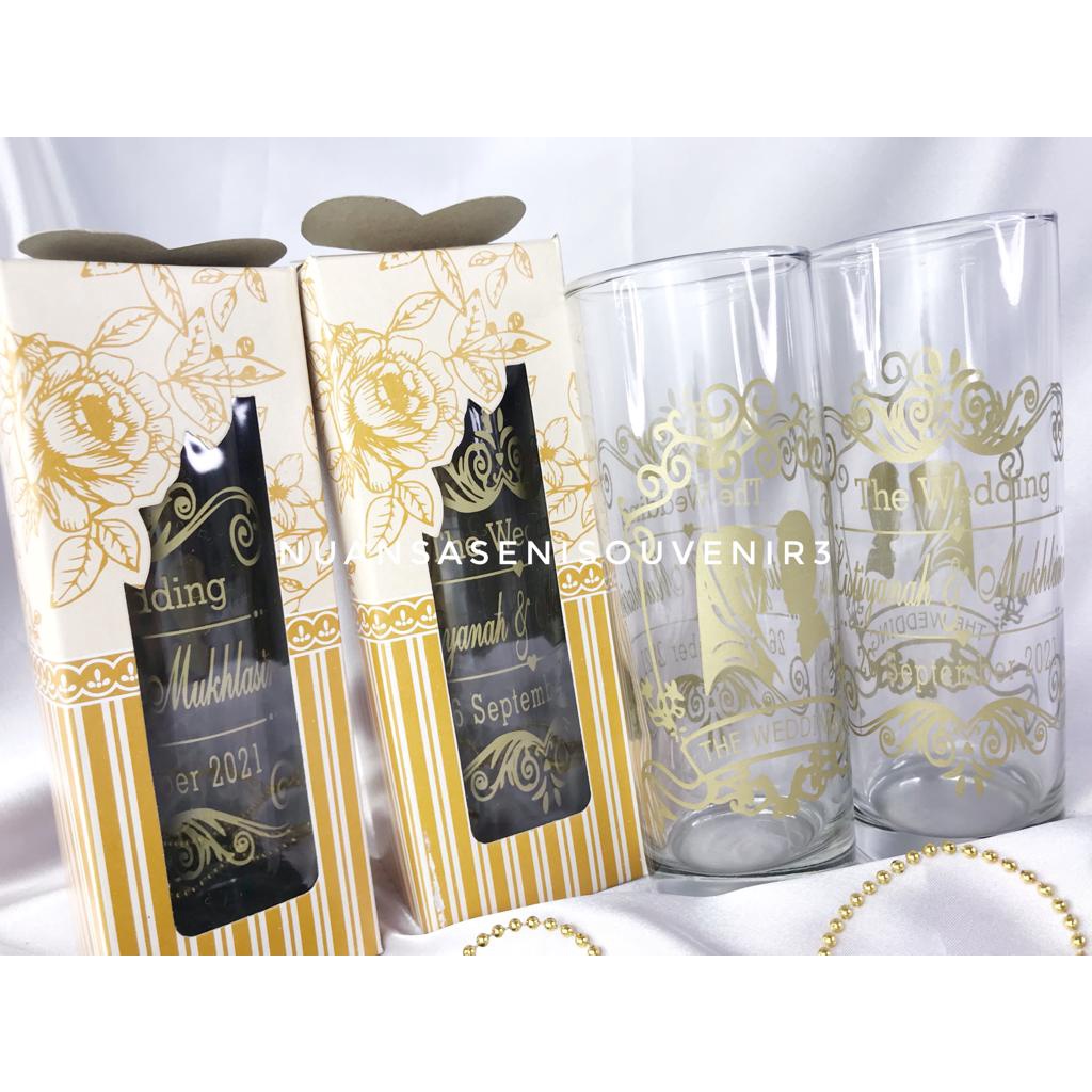 Jual Souvenir Pernikahan Gelas Kaca Slim Tinggi Gelas Bamboo Citinova Gelas Jus Bambu Gelas 7770