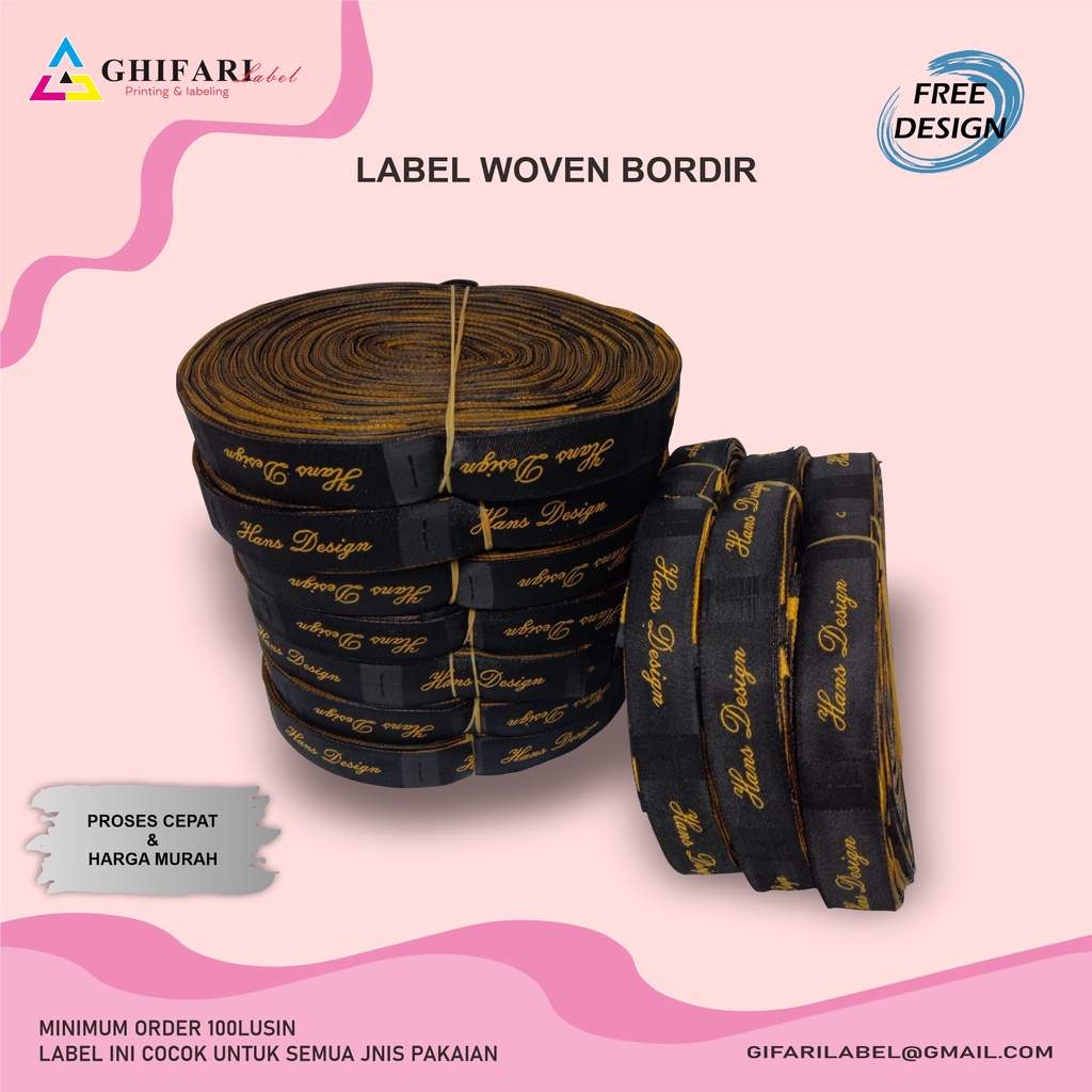 Jual 2x6cm / woven label / label hijab / label gamis / label bordir ...