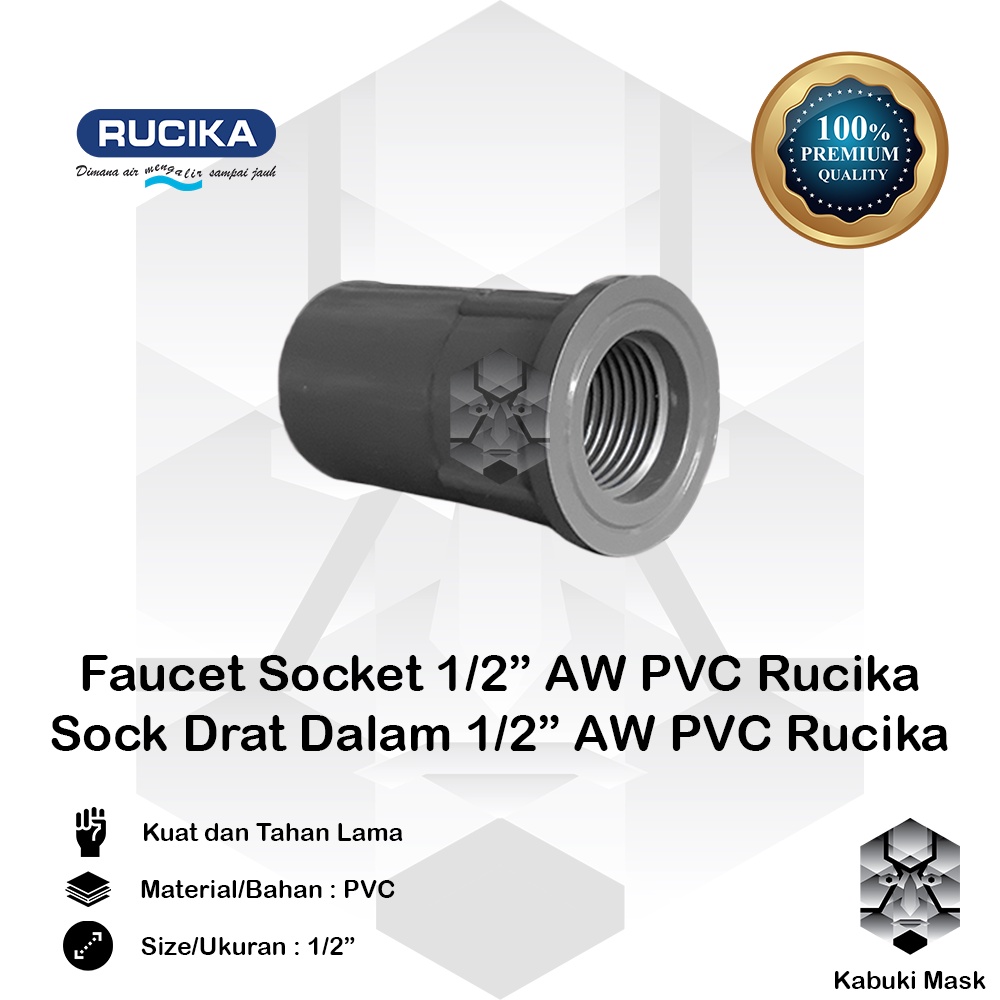 Jual Faucet Socket Aw Pvc Rucika Sock Drat Dalam Aw Pvc