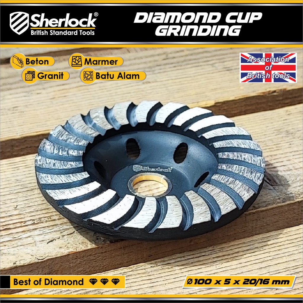 Jual Diamond Cup Grinding Wheel Turbo 4 " inch Sherlock Original ...