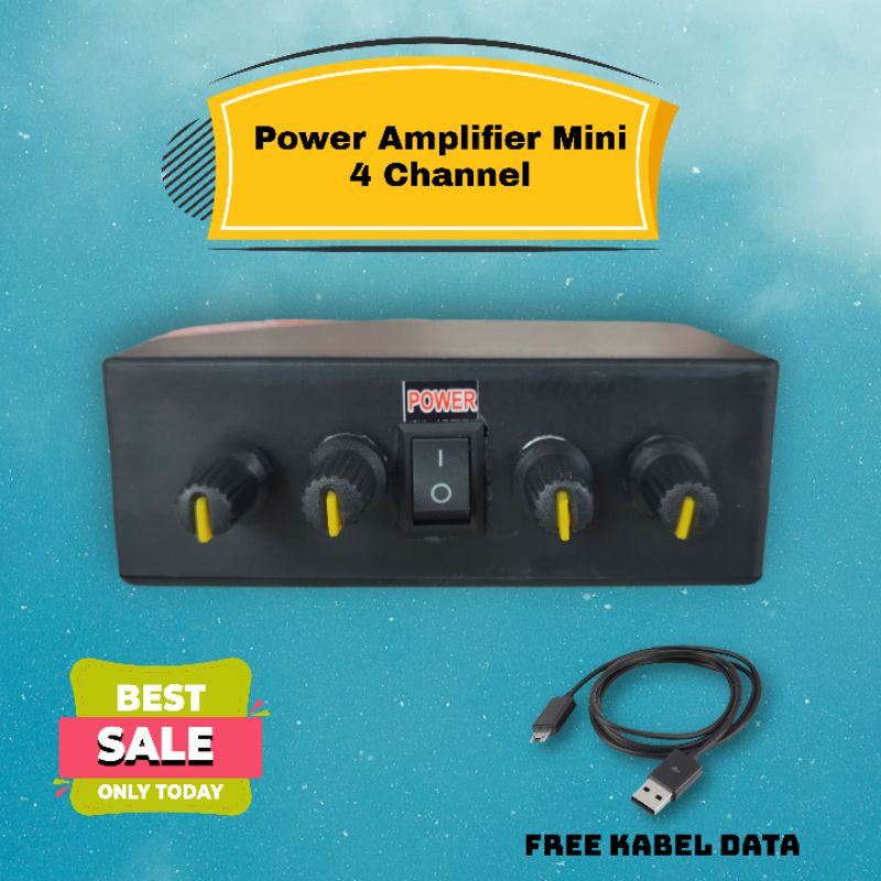 Jual Power Mini Amplifier 4 Channel Stereo 5 Volt Rakitan Miniatur