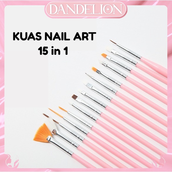 Jual DND Kuas Nail Art 15 in 1 Kuas Cat kuku Nail art Tools Liner ...