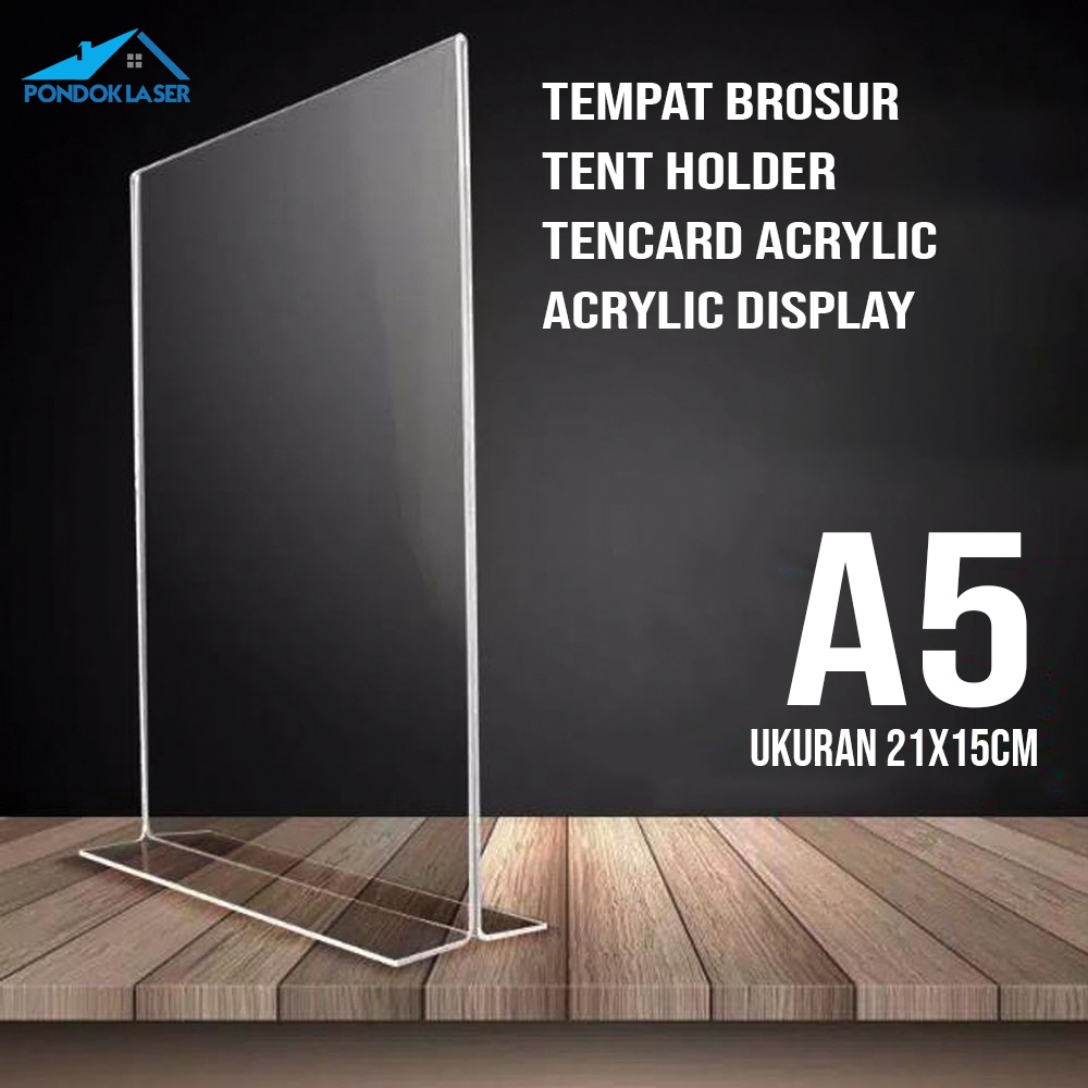 Jual ACRYLIC TEMPAT BROSUR / STANDING BROSUR / TENT CARD AKRILIK