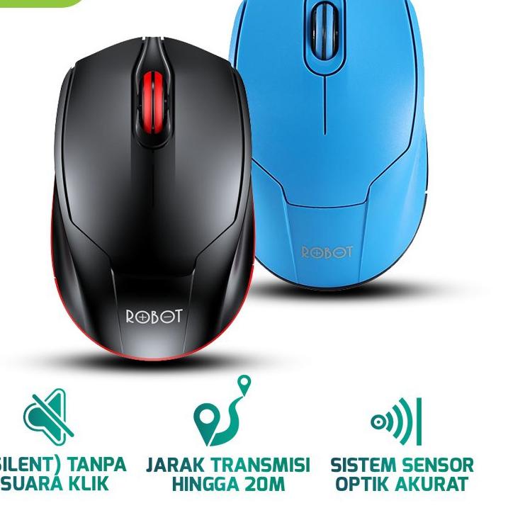 Jual Mouse Wireless Robot M Ghz Optical Mute Key Original Garansi Resmi Tahun