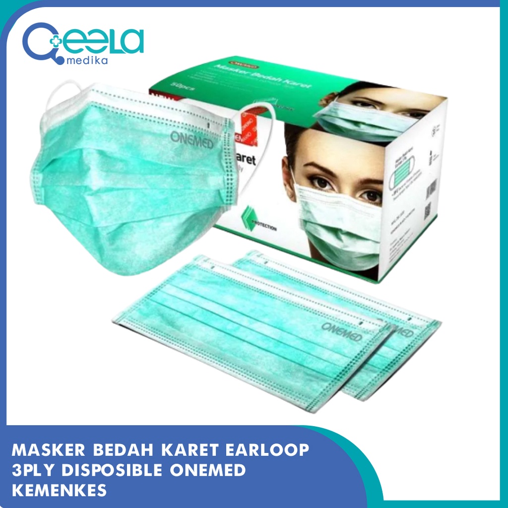 Jual Masker Bedah Karet Earloop 3ply Masker Medis 3ply Kemenkes Onemed ...