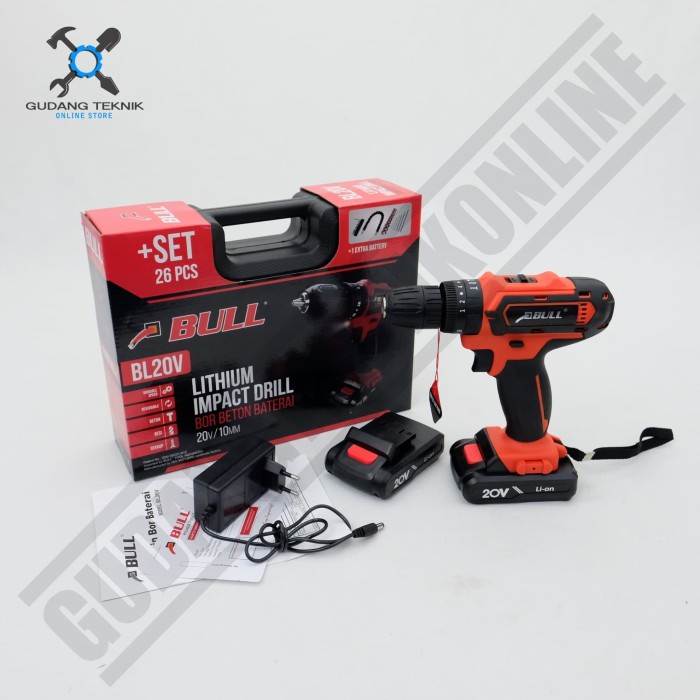 Jual Mesin Bor Tangan Baterai Mm Bl V Bull Impact Drill Cordless Variable Speed Mesin Bor