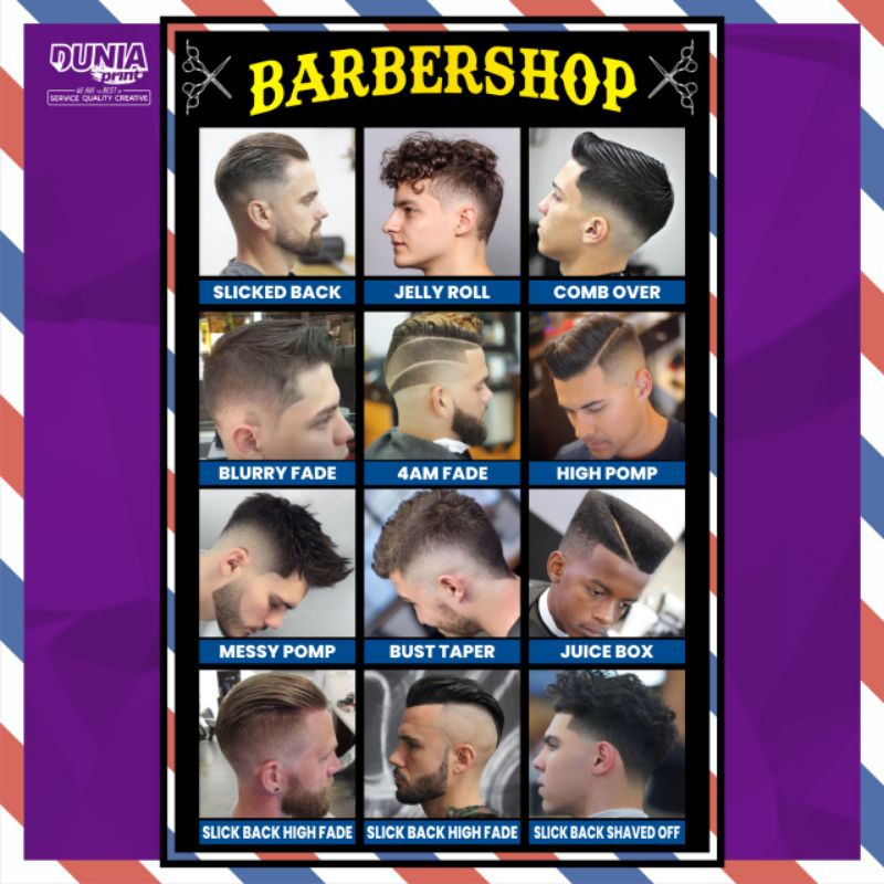 Jual CETAK POSTER PAJANGAN DINDING BARBERSHOP PANGKAS RAMBUT TERMURAH ...