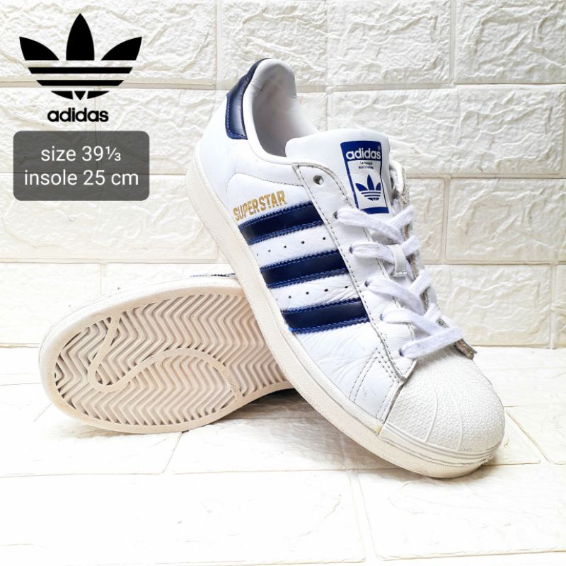 Jual Sepatu Sneaker ADIDAS Superstar Collegiate Royal B41996 Size 39 Bekas Second Original Shopee Indonesia