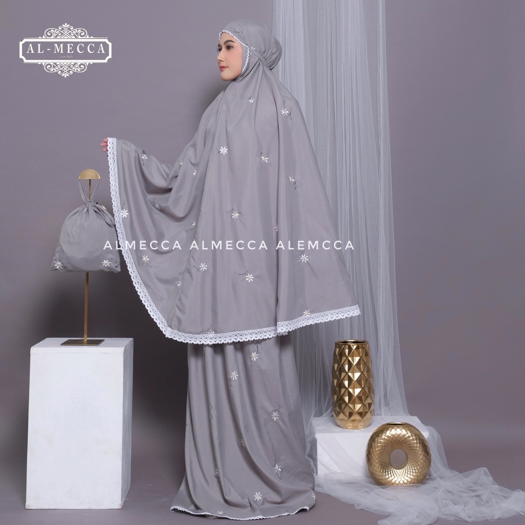 Jual Almecca Mukena Dewasa Traveling Katun Premium Bordir Full Tabur