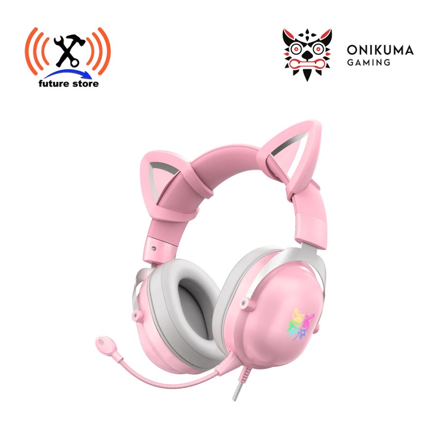 Jual ONIKUMA X11 Cat Ear Headphone Double-Head Beam Noise Cancelling ...