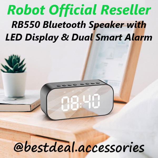 Jual BAGUS ROBOT RB550 BLUETOOTH SPEAKER 5.0 WITH LED DISPLAY & ALARM ...