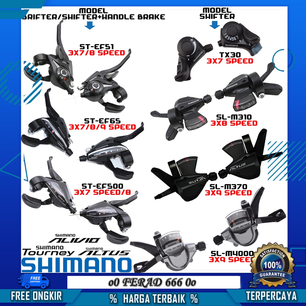 Harga shifter shimano alivio 8 best sale speed