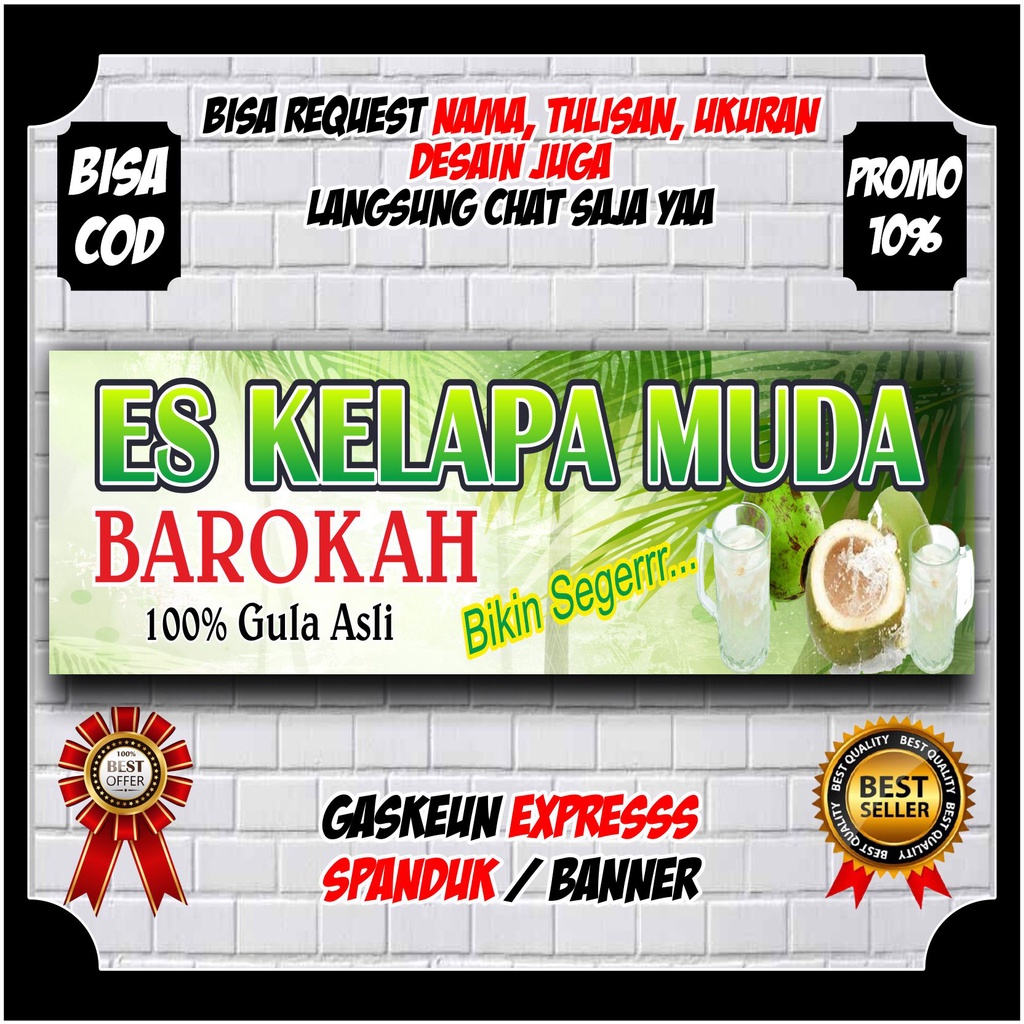 Jual Banner Spanduk Es Kelapa Muda Segar Viral Berkualitas Spanduk