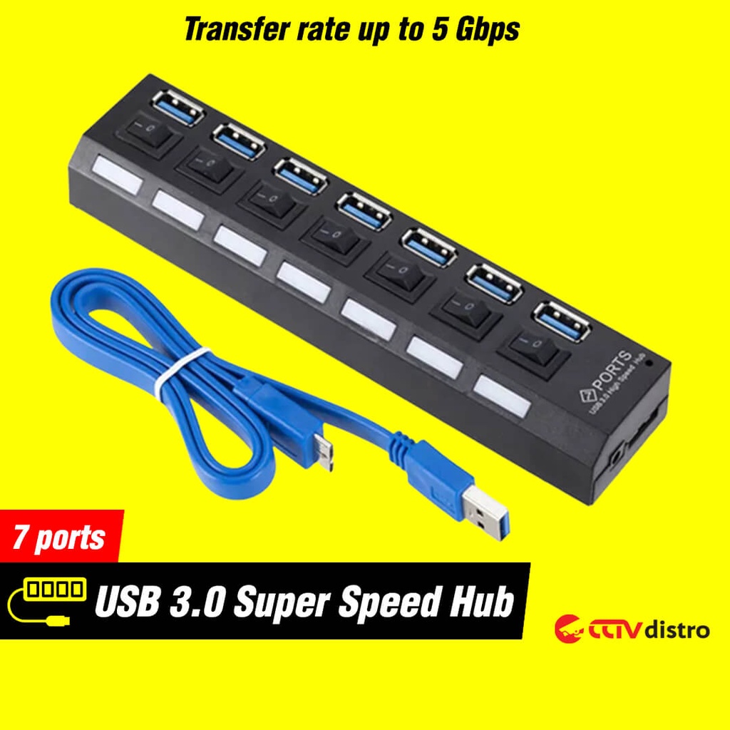 Jual Usb Hub On Off High Speed 7 Port Usb 30 20 Colokan Saklar Usb30 Pc Laptop Komputer 6147