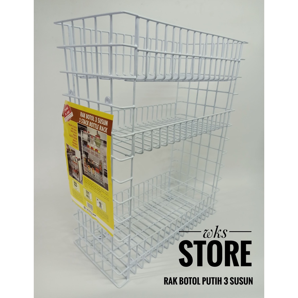 Jual RAK BOTOL PUTIH 3 SUSUN MODELINE ( B 30 E ) | Shopee Indonesia