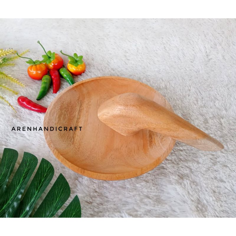 Jual Arenhandicraft Cobek Uleg Kayu Mahoni Cm Shopee Indonesia