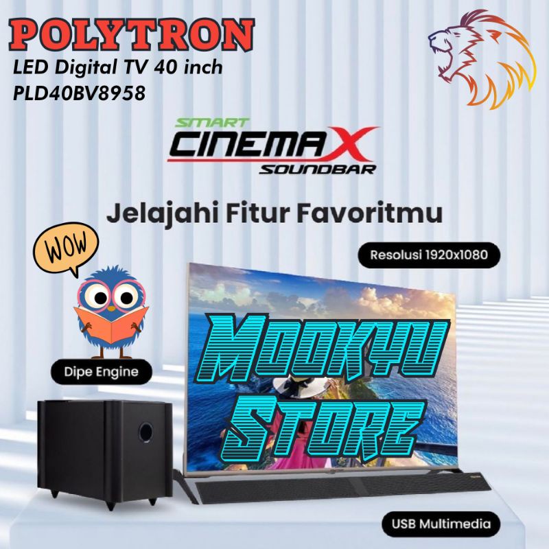 Jual Polytron Led Tv Inch Pld Bv Pld Bv Digital Tv With Cinemax Soundbar