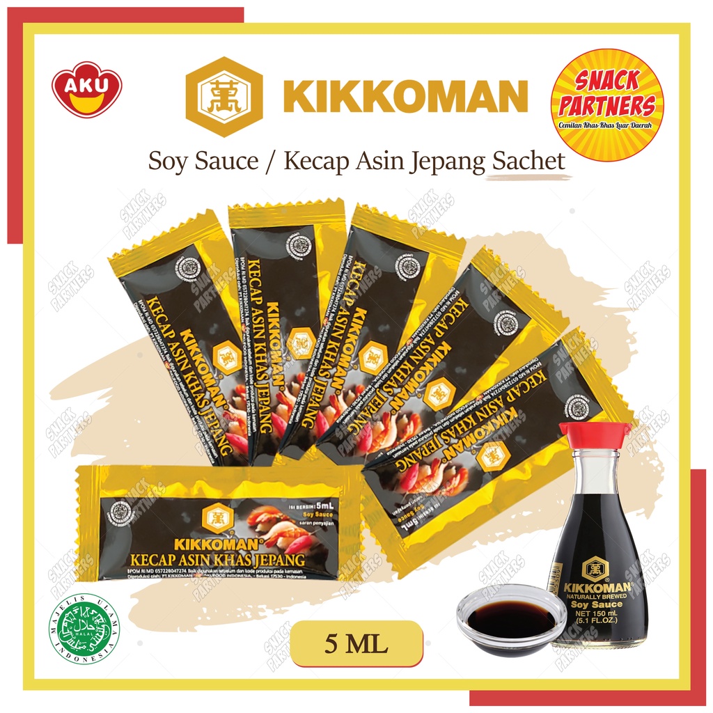 Jual KIKKOMAN SACHET 5 ML Soy Sauce / Shoyu / Kecap Asin Jepang