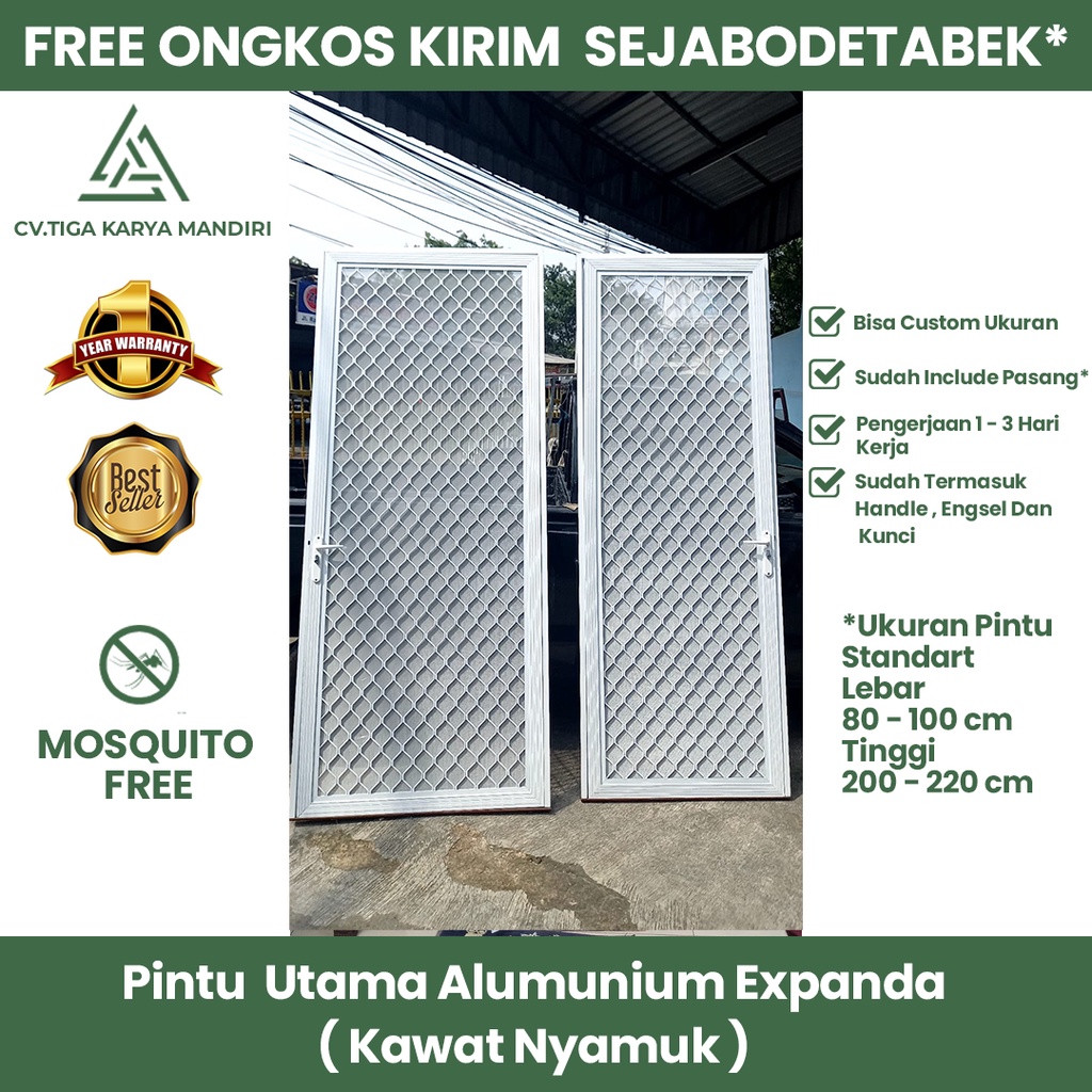 Jual Pintu Expanda Kasa Nyamuk Aluminium Pintu Alumunium Kawat Nyamuk Super Premium Quality