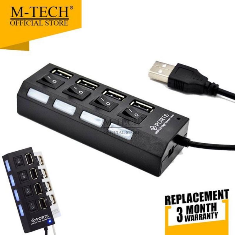 Jual M-Tech USB HUB 4Port USB 2.0 On / Off | Shopee Indonesia
