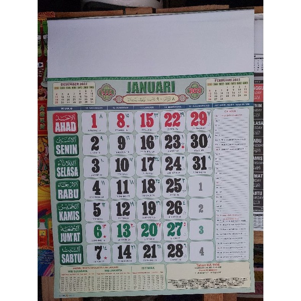 Jual Kalender Dinding Kantor standar Angka Besar Kalender Harian 2024