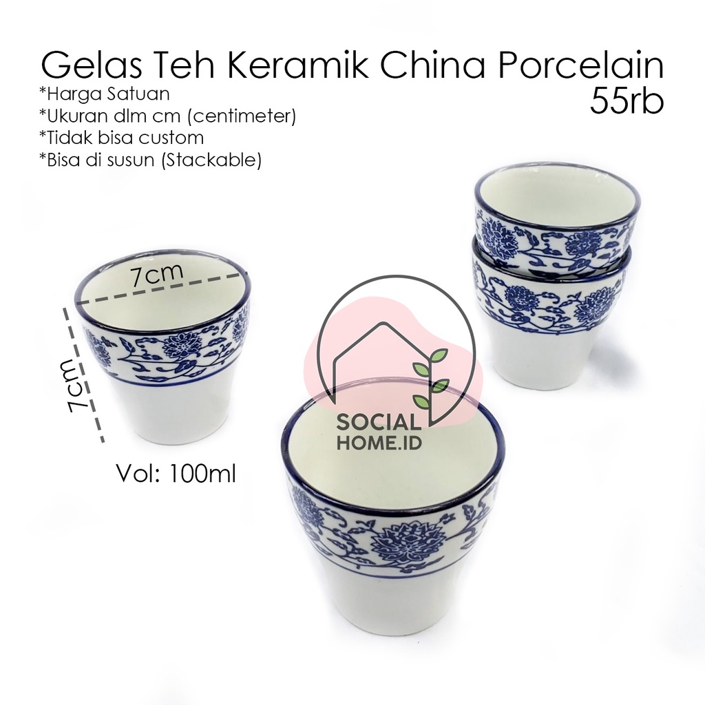Jual Gelas Teh, Keramik China Biru Putih, Porcelain, Porselain, Tea Cup ...
