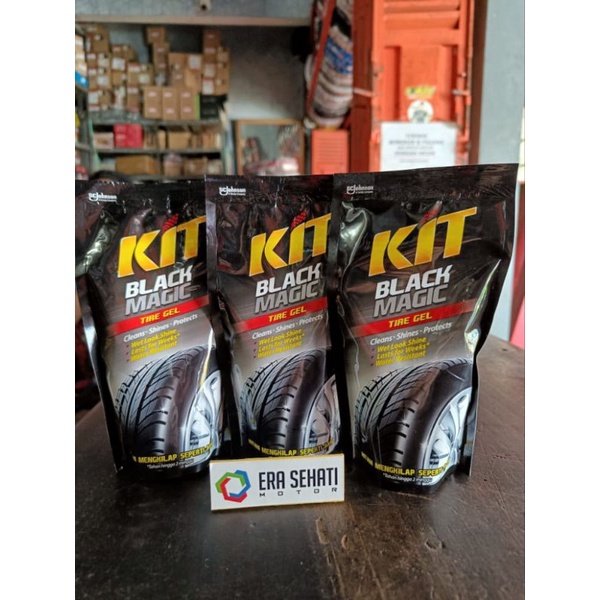 Jual Kit Black Magig Tire Gel 180ml Semir Pengkilap Ban Mobil Motor