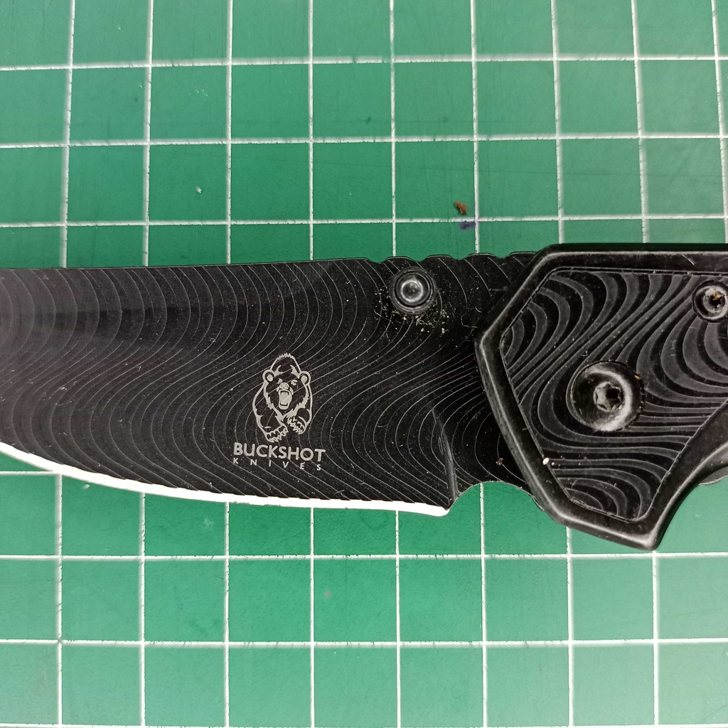 Jual Buckshot spring assisted folding knife black blade tactical combat ...