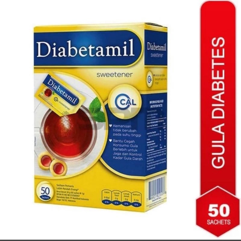 Jual Diabetamil gula rendah kalori 50 sachet | Shopee Indonesia