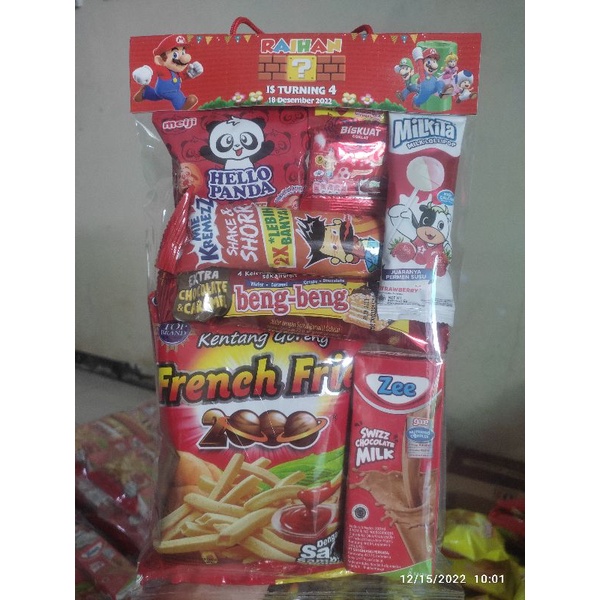 Jual Paket Snack Ulang Tahun Anak / Snack Ulang Tahun Warna Merah Mewah ...