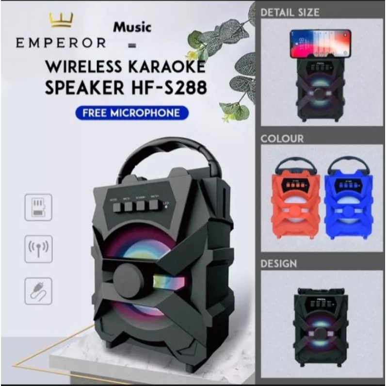 Jual Speaker karaoke Hp S288 Free mic karaoke dan Kabel USB Shopee