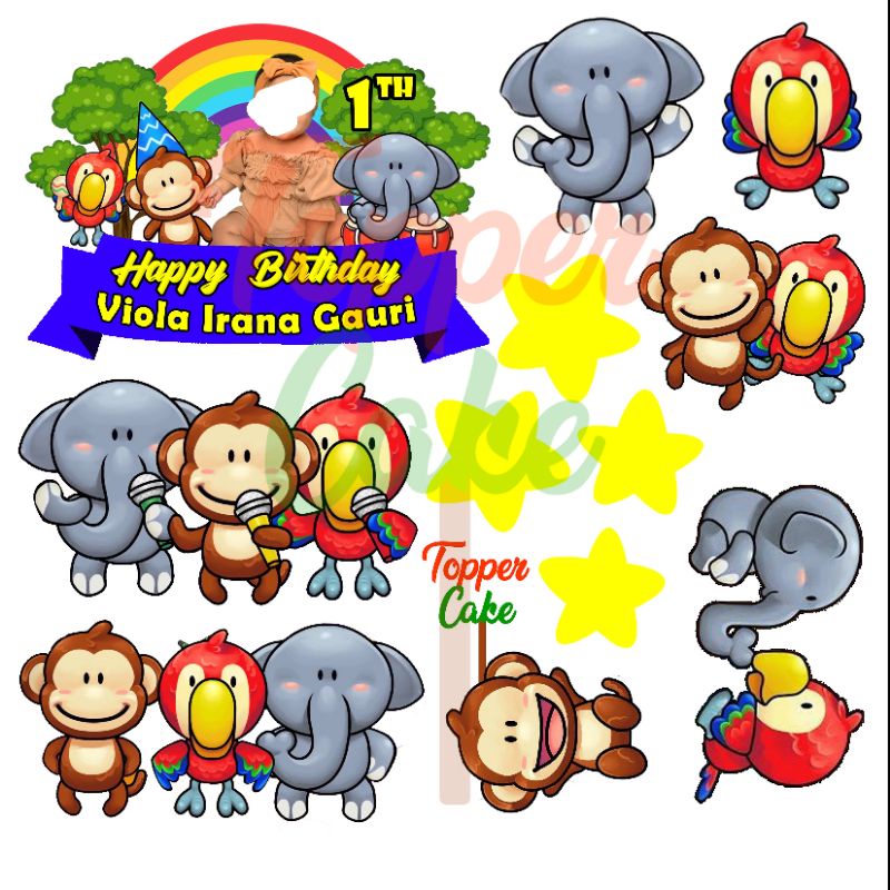 Jual Topper Cake BALITA baba lili tata gratis tambah nama, usia, foto