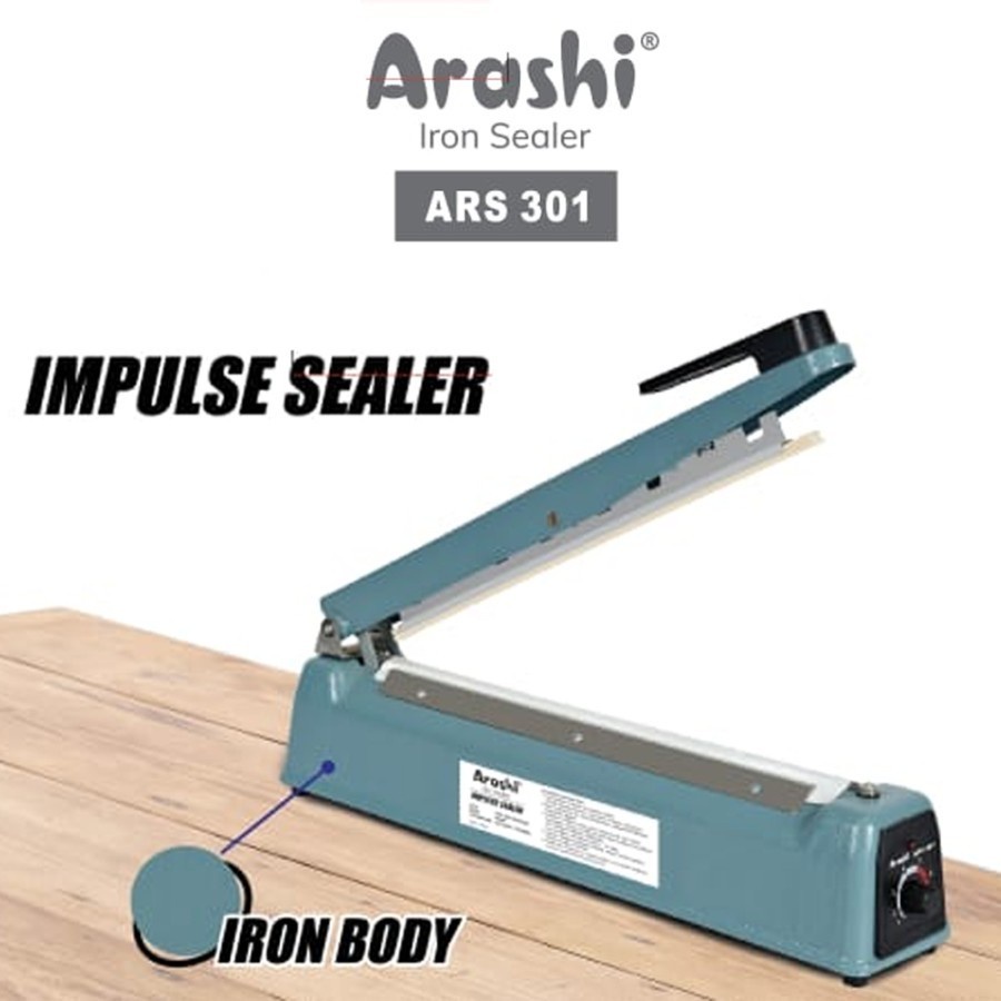 Jual Arashi Impulse Sealer Body Besi ARS301 30cm Alat Perekat Kemasan