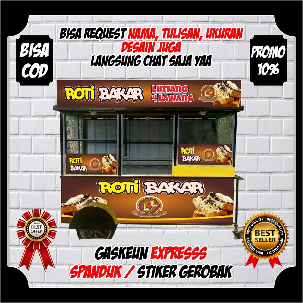 Jual Spanduk Banner Gerobak Custom Desain Berkualitas Ukuran Bisa