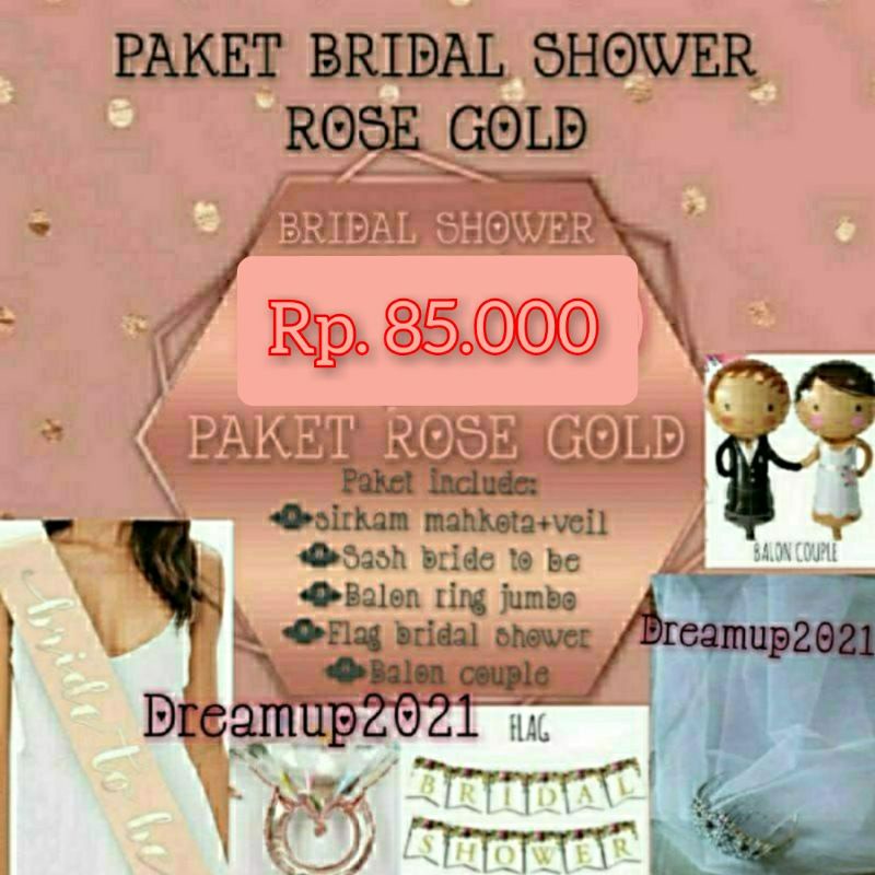 Jual Paket Bridal Shower Sirkam Mahkota Sash Bride To Be Flag