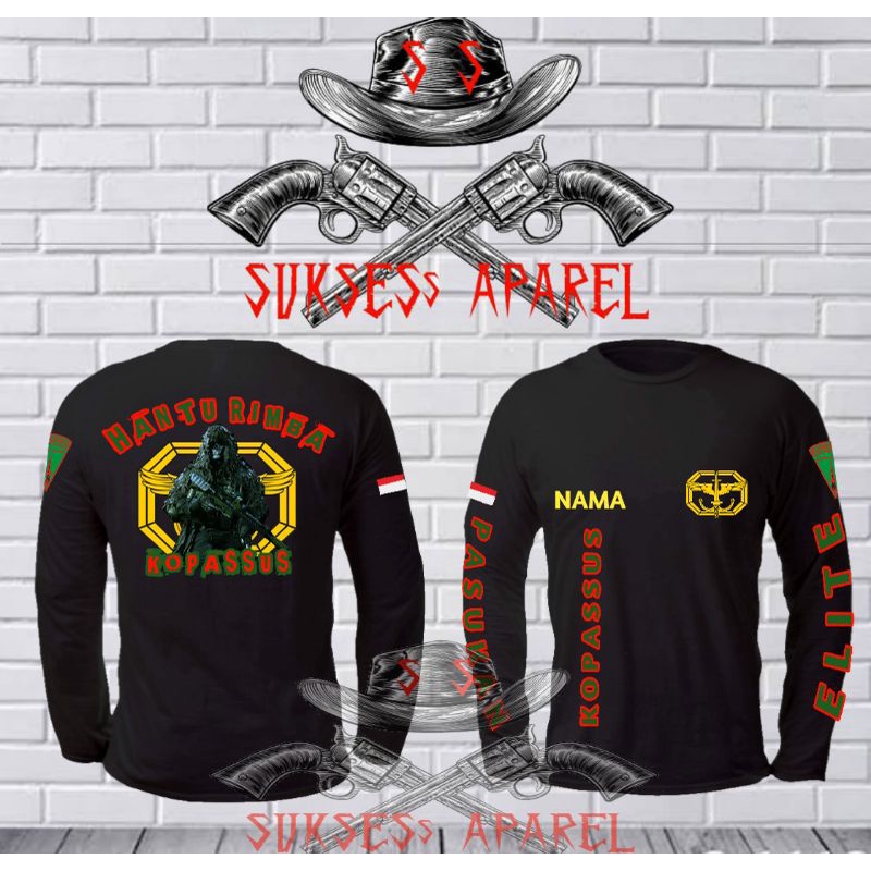 Jual kaos kopassus lengan panjang/hantu rimba/tni | Shopee Indonesia