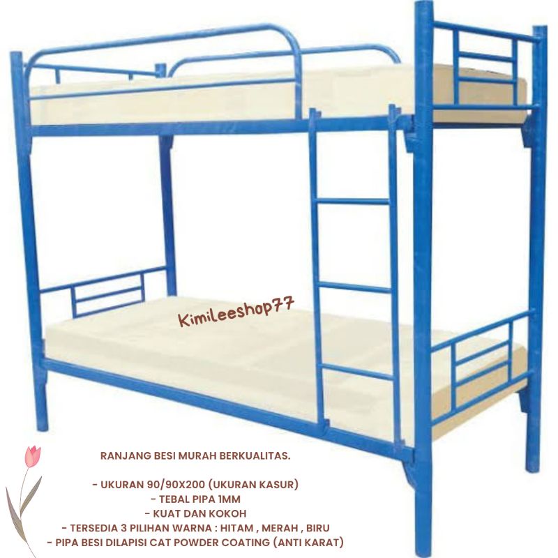 Jual Ranjang Susun Besi Uk Kasur 90x200 Bunk Bed Shopee Indonesia 2616