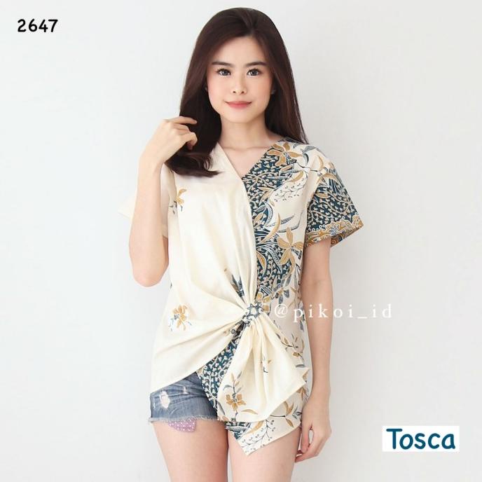 Jual TERLARIS Atasan batik lengan pendek wanita / blouse seragam batik