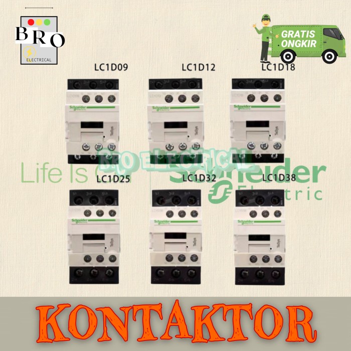 Jual Komponen Kontaktor Schneider Lc1D09 Lc1D12 Lc1D18 Lc1D25 Lc1D32 ...