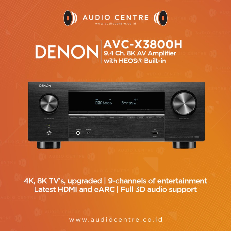 Jual Denon AVC-X3800H AVCX3800H AV Receiver 9.4 Ch Dolby Atmos 4K 8K ...