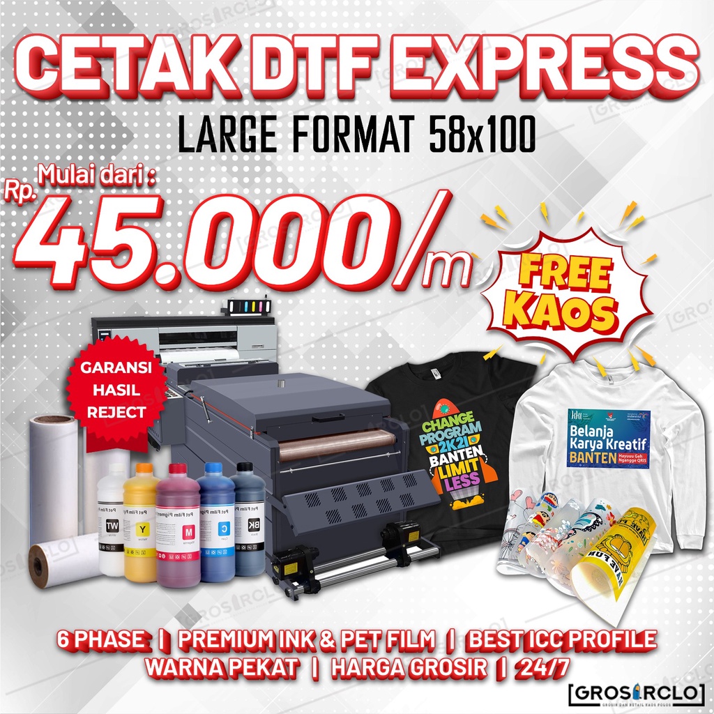 Jual Jasa Sablon Print Cetak Dtf Large Format X Per Cm Murah