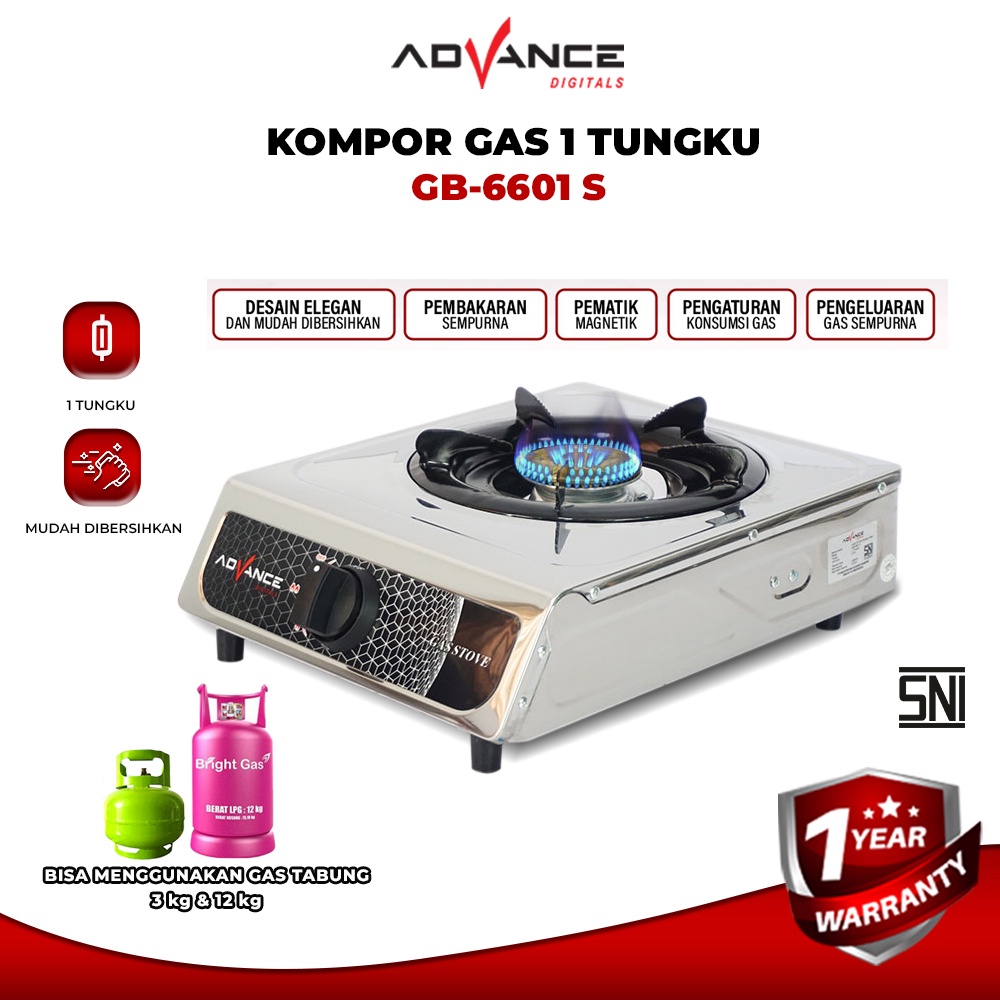 Jual Kompor Gas Advance Tungku Gb S Body Full Stainless Steel