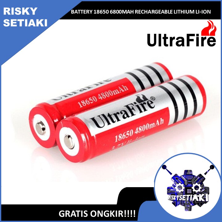 Jual BATTERY 18650 6800MAH RECHARGEABLE LITHIUM LI-ION BATERAI | Shopee ...