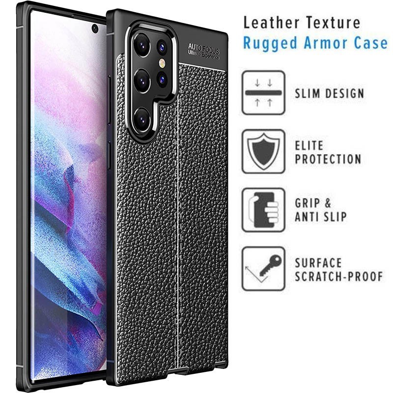 Jual Samsung S22 Ultra Leather Auto Focus Case - Hitam | Shopee Indonesia