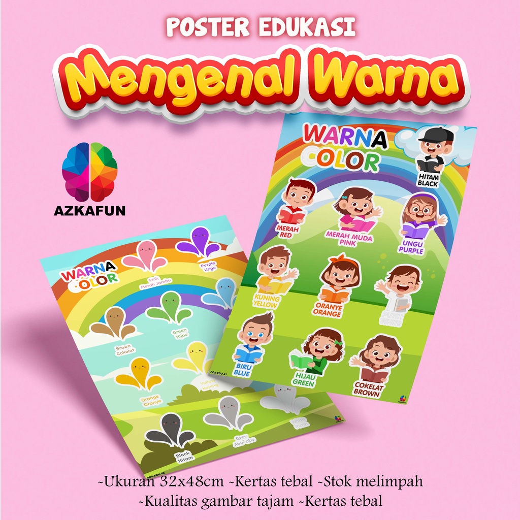 Jual Poster Edukasi Warna Poster Edukasi Anak Shopee Indonesia