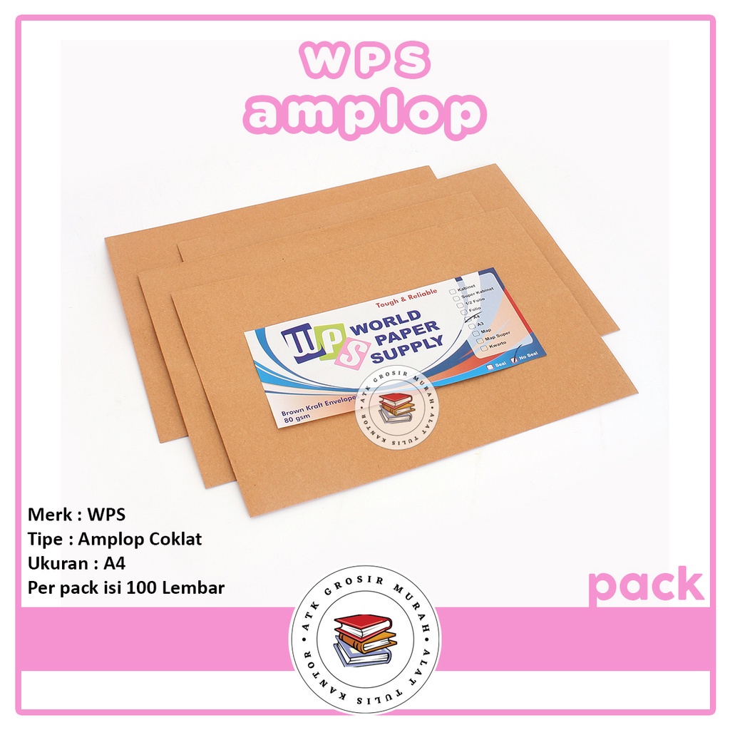 Jual Wps Amplop Coklat Polos Ukuran A4 Non Seal Pack Shopee Indonesia